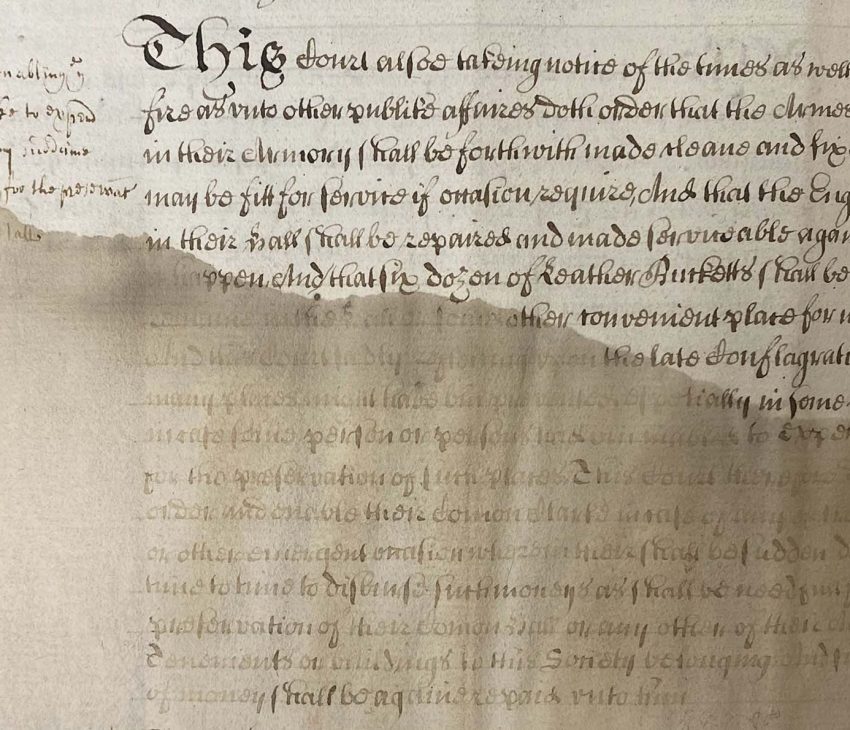 water damaged document