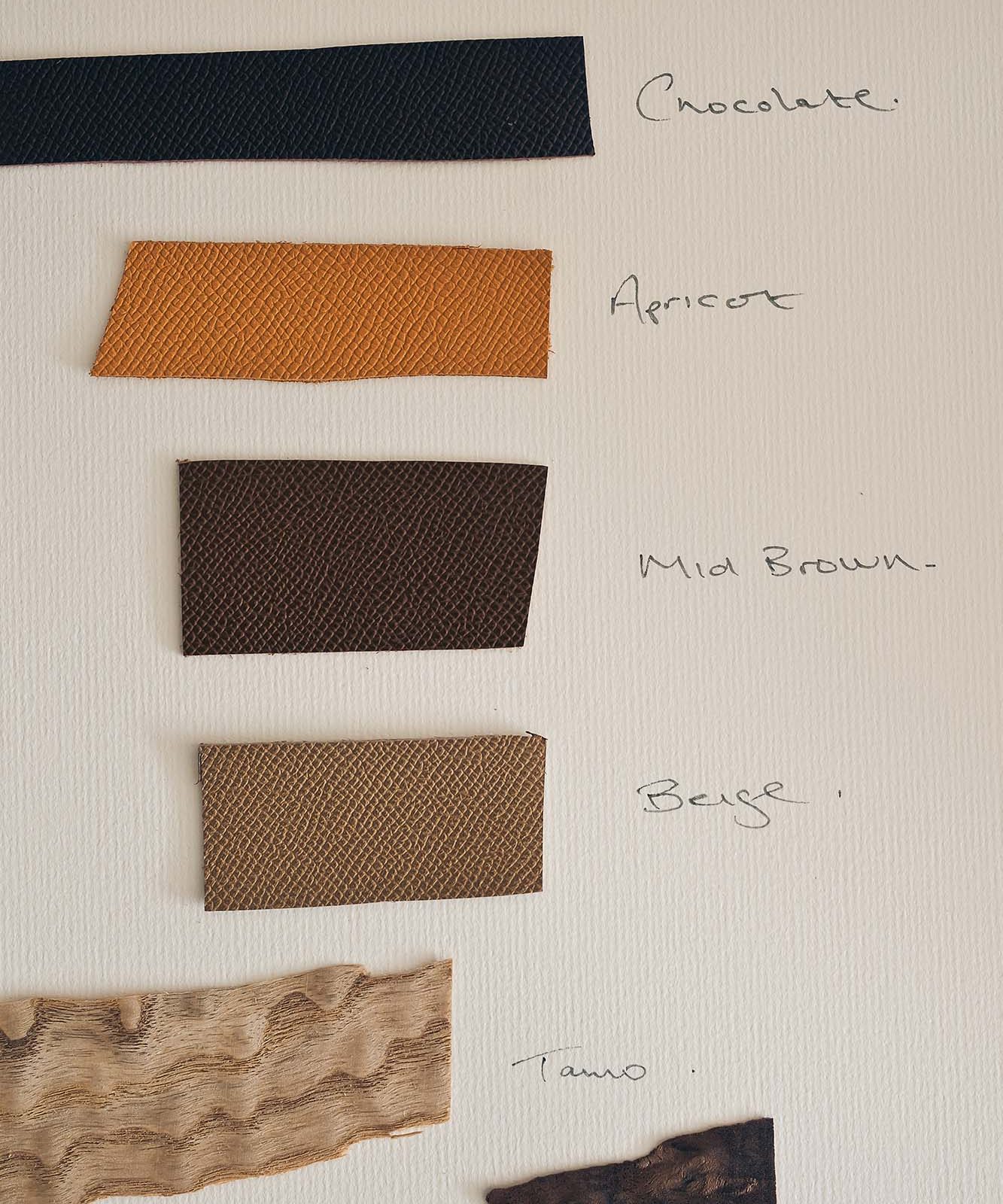 strips of coloured leather