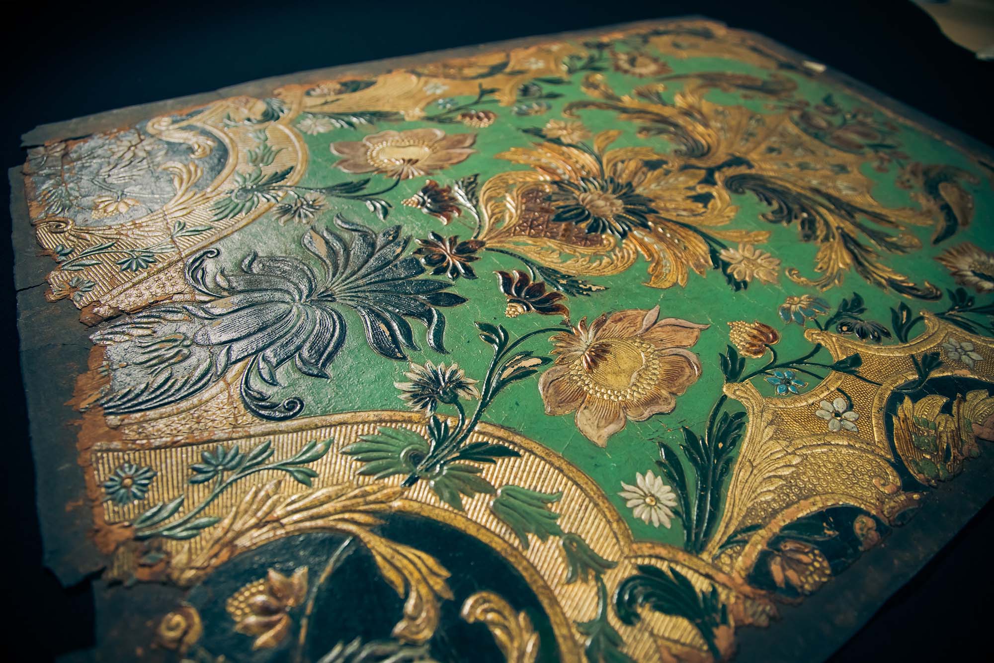 a decorative leather design