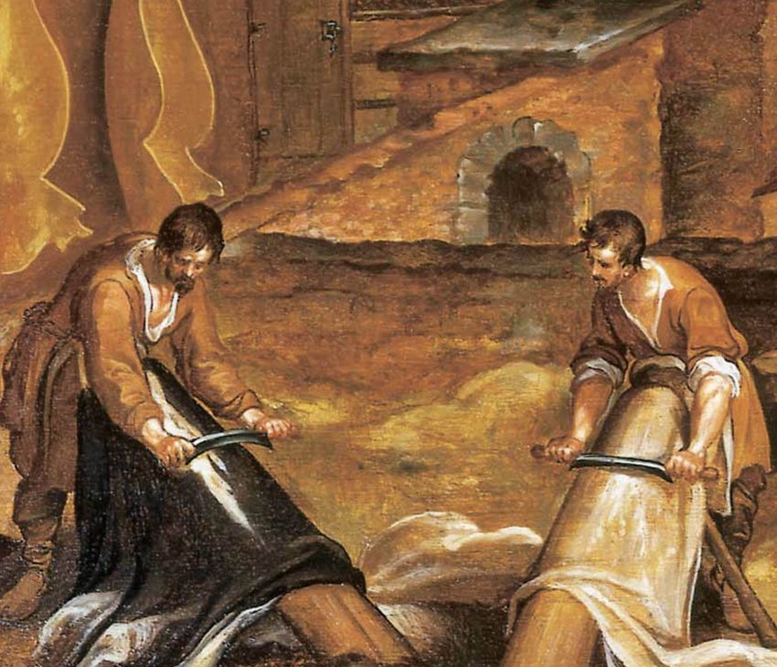 painting of leatherworkers