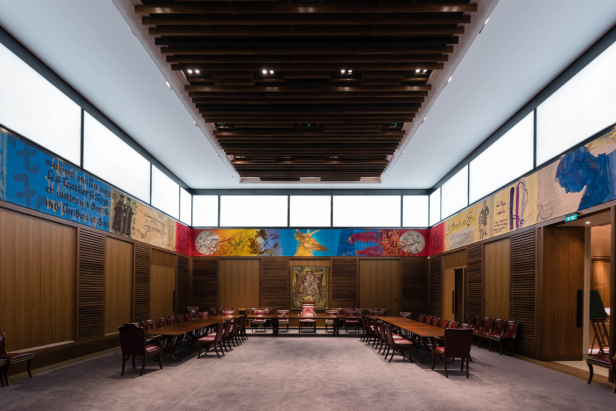 tapestry in a hall
