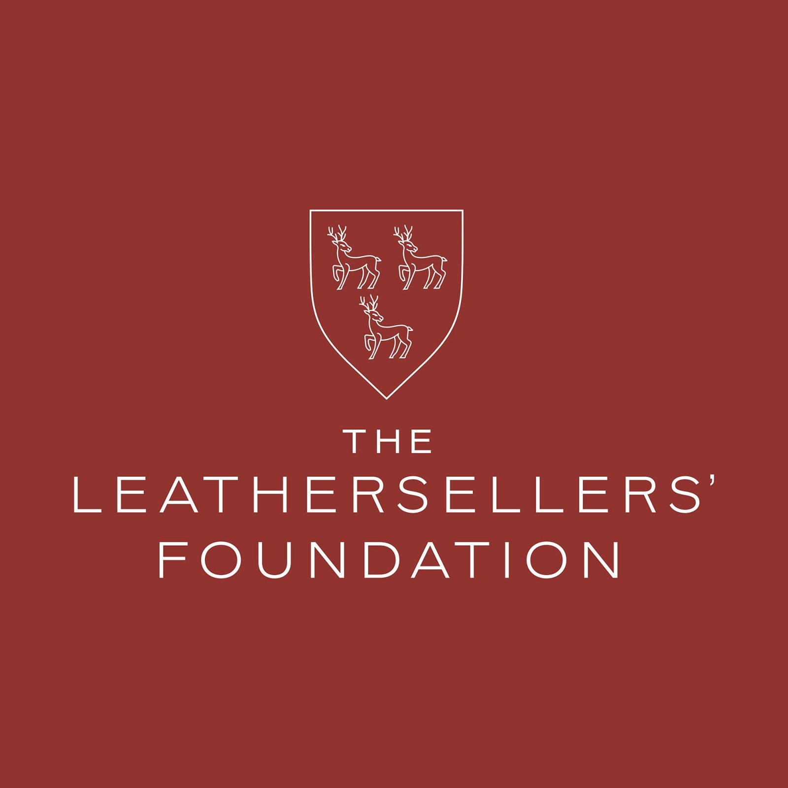 white logo on red background