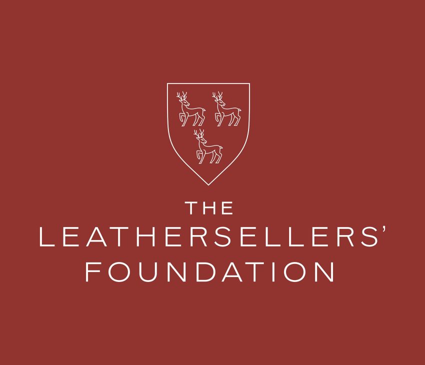 white logo on red background