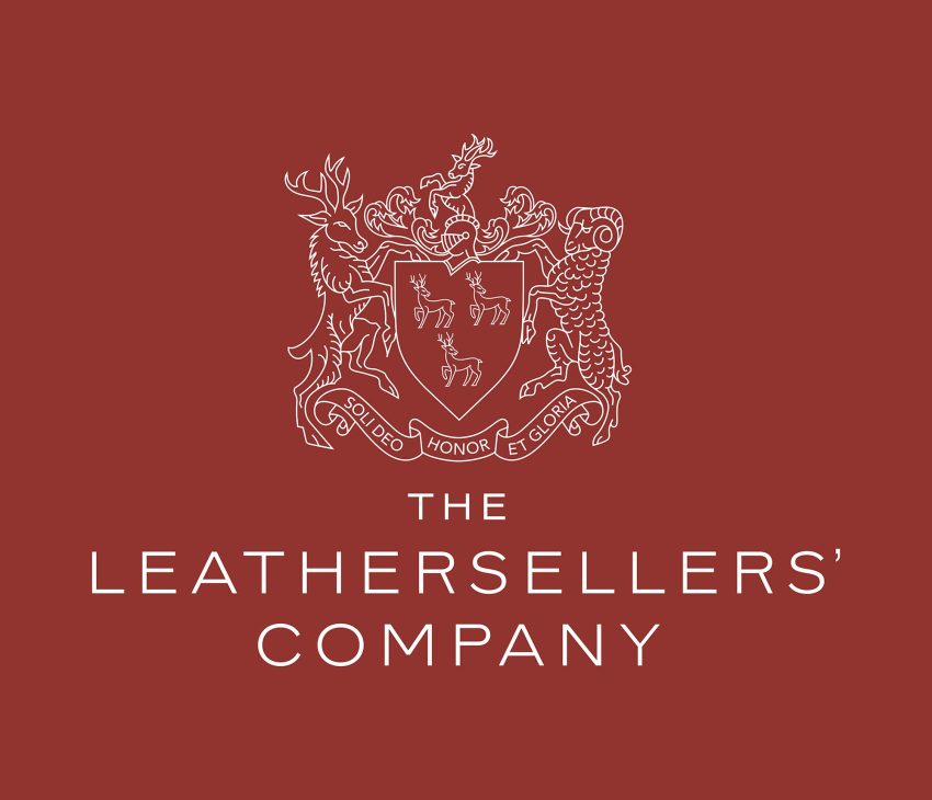 white logo on red background