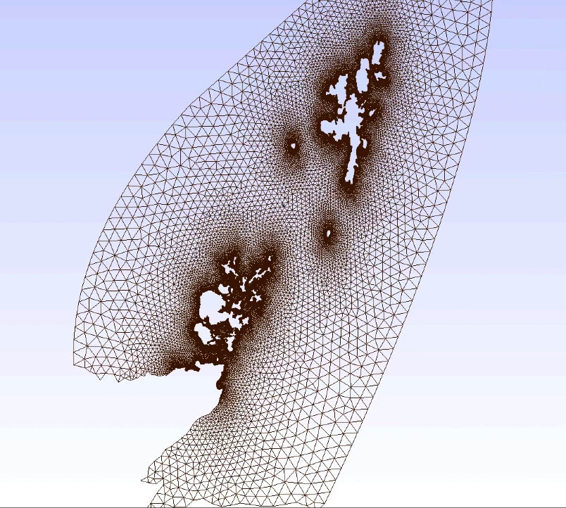 A map showing tidal flow around the shetland islands