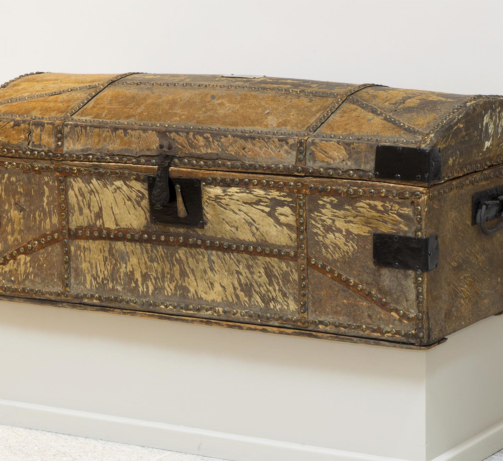 old leather chest