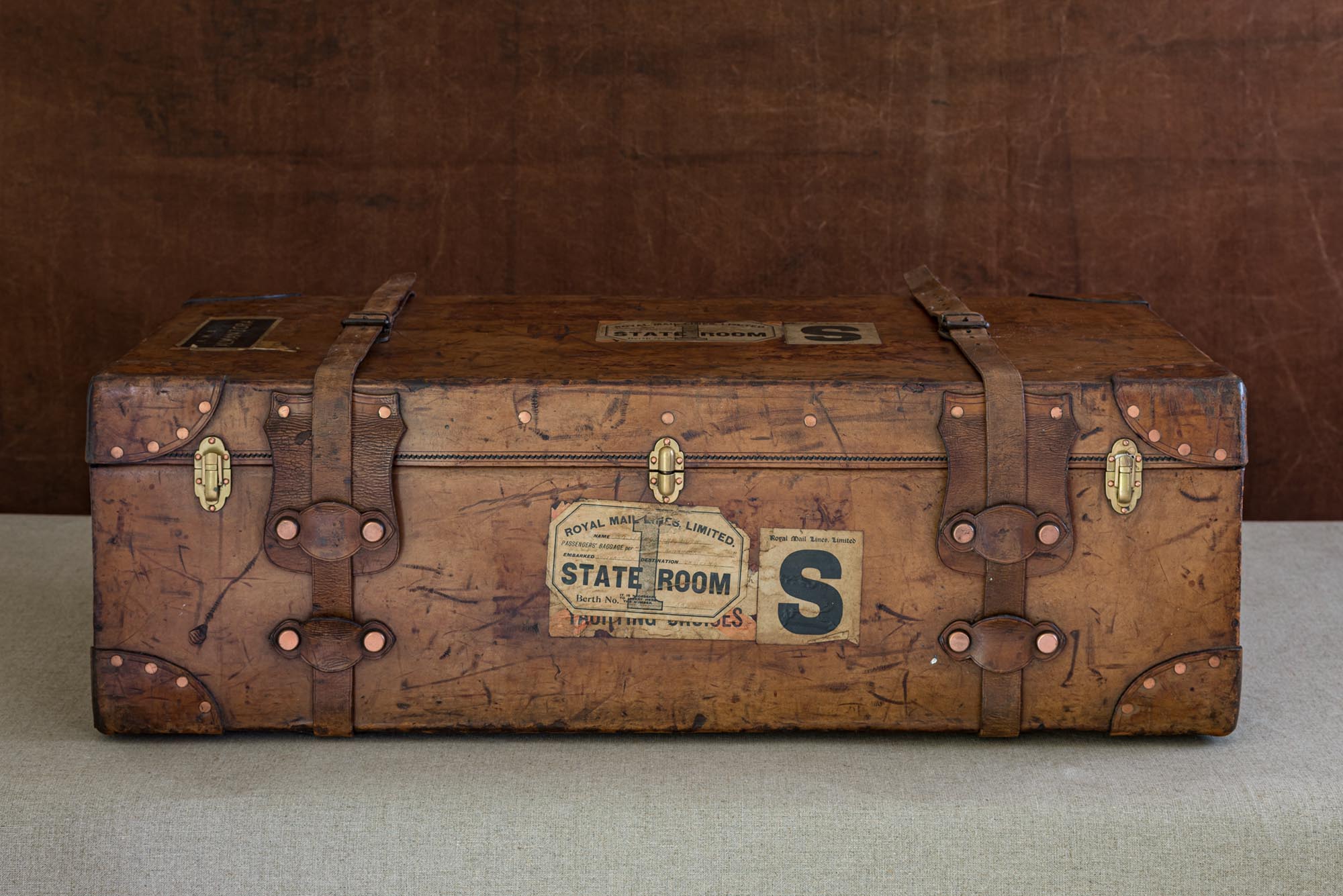 leather cabin trunk