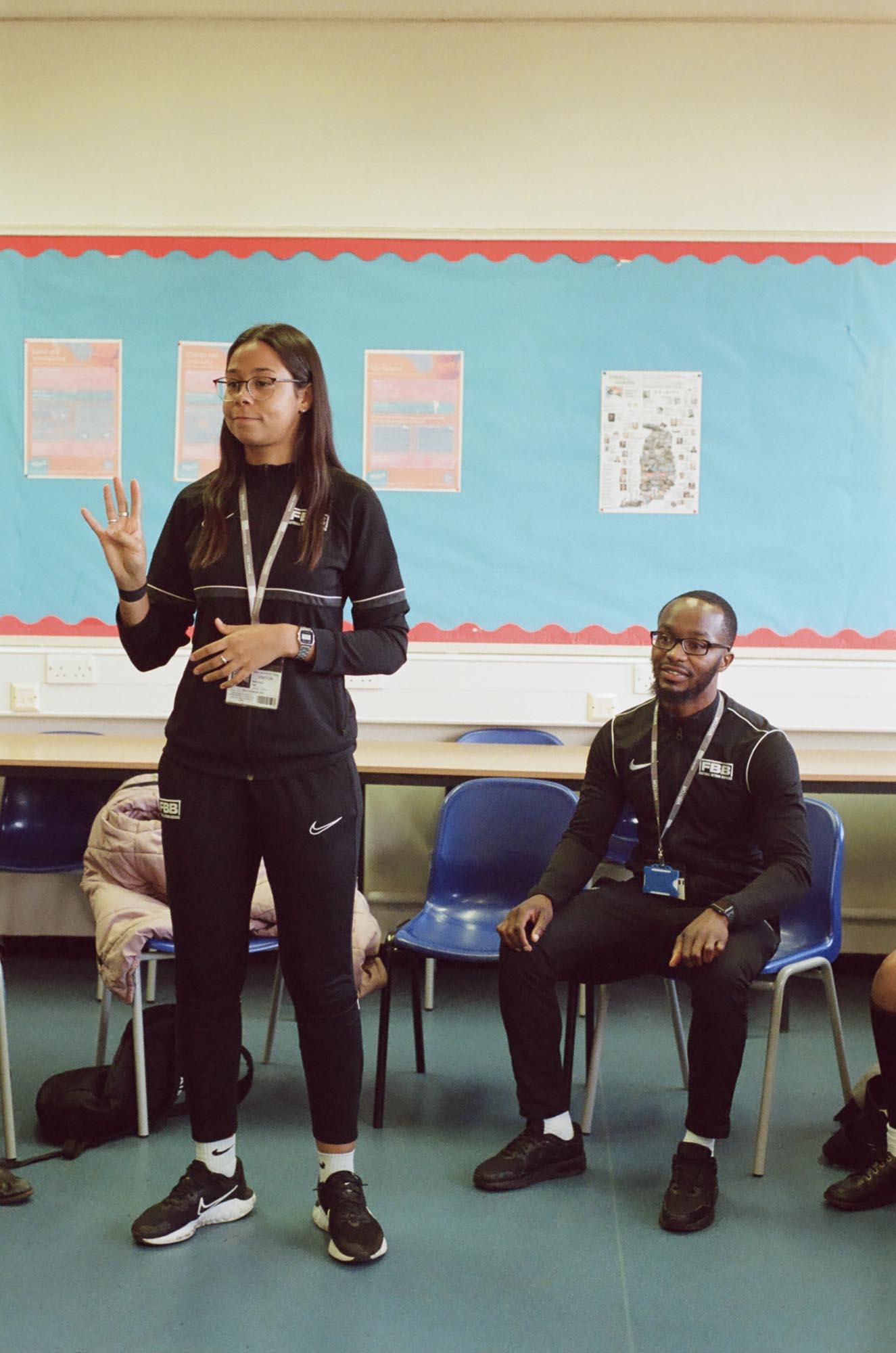 woman talking in a classroom