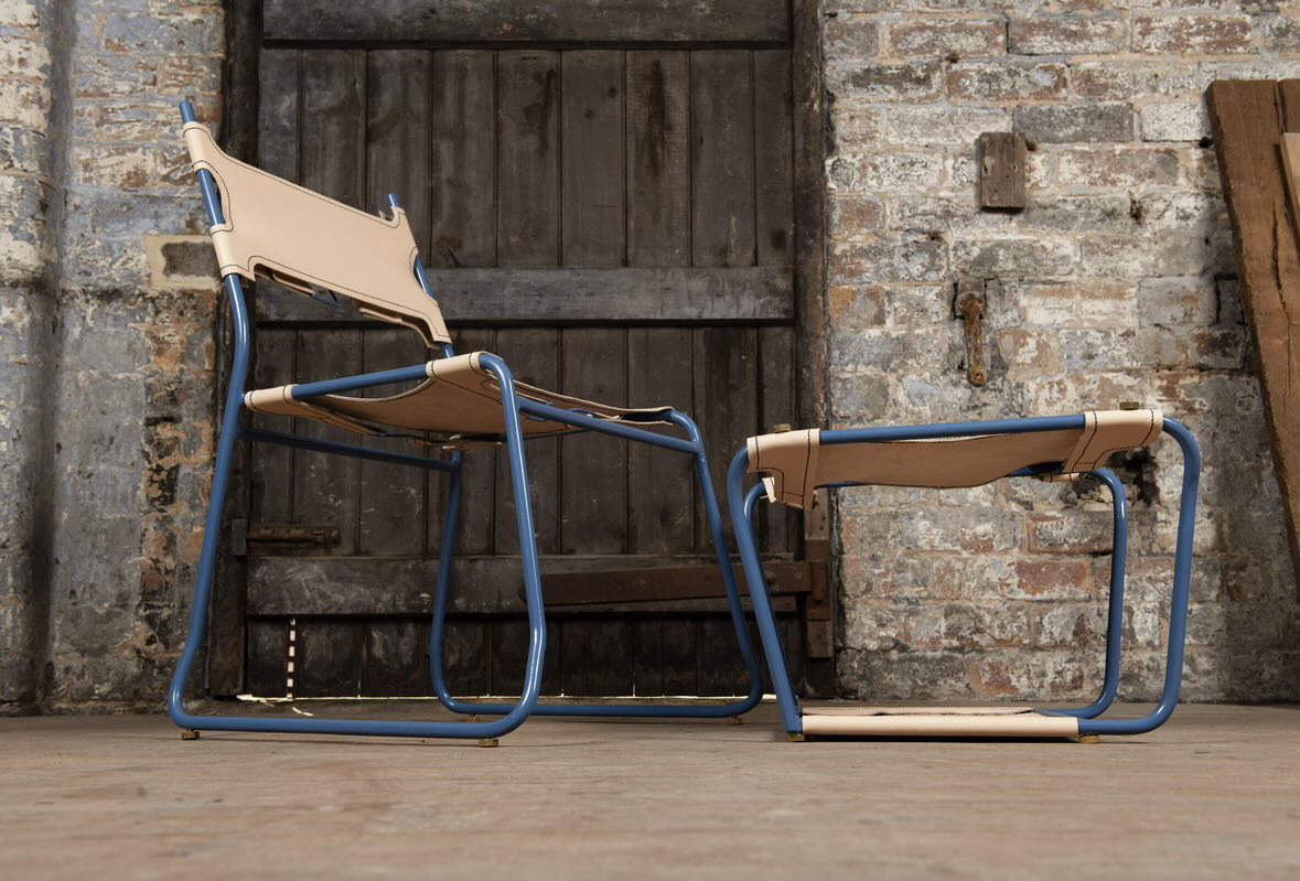 leather chair and foot rest