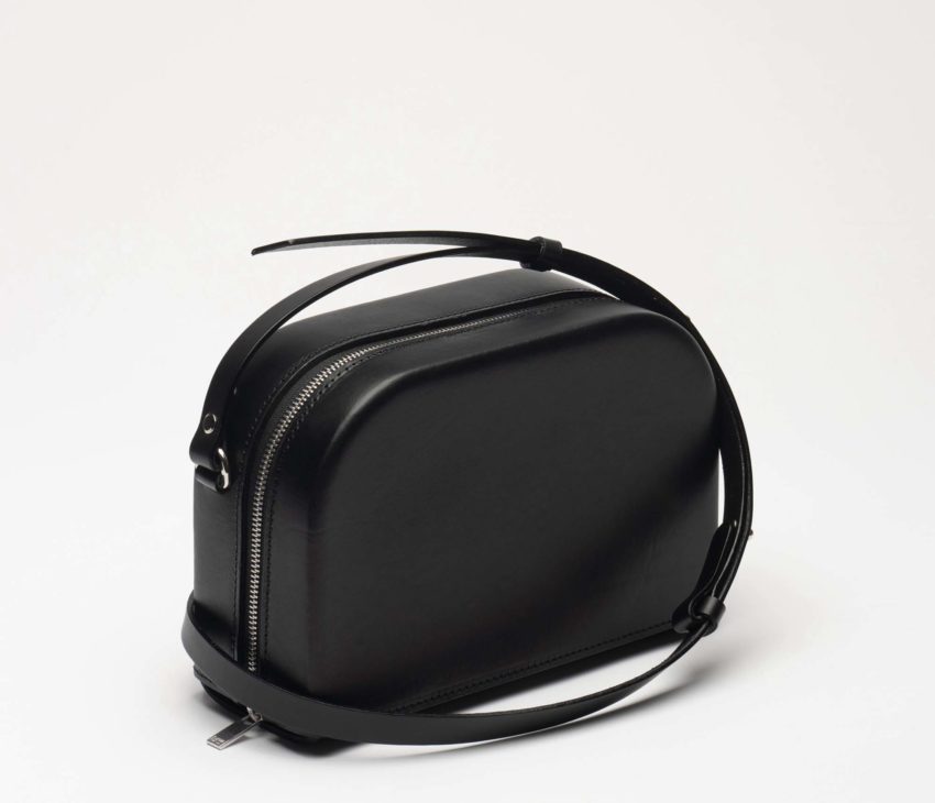 small black leather bag